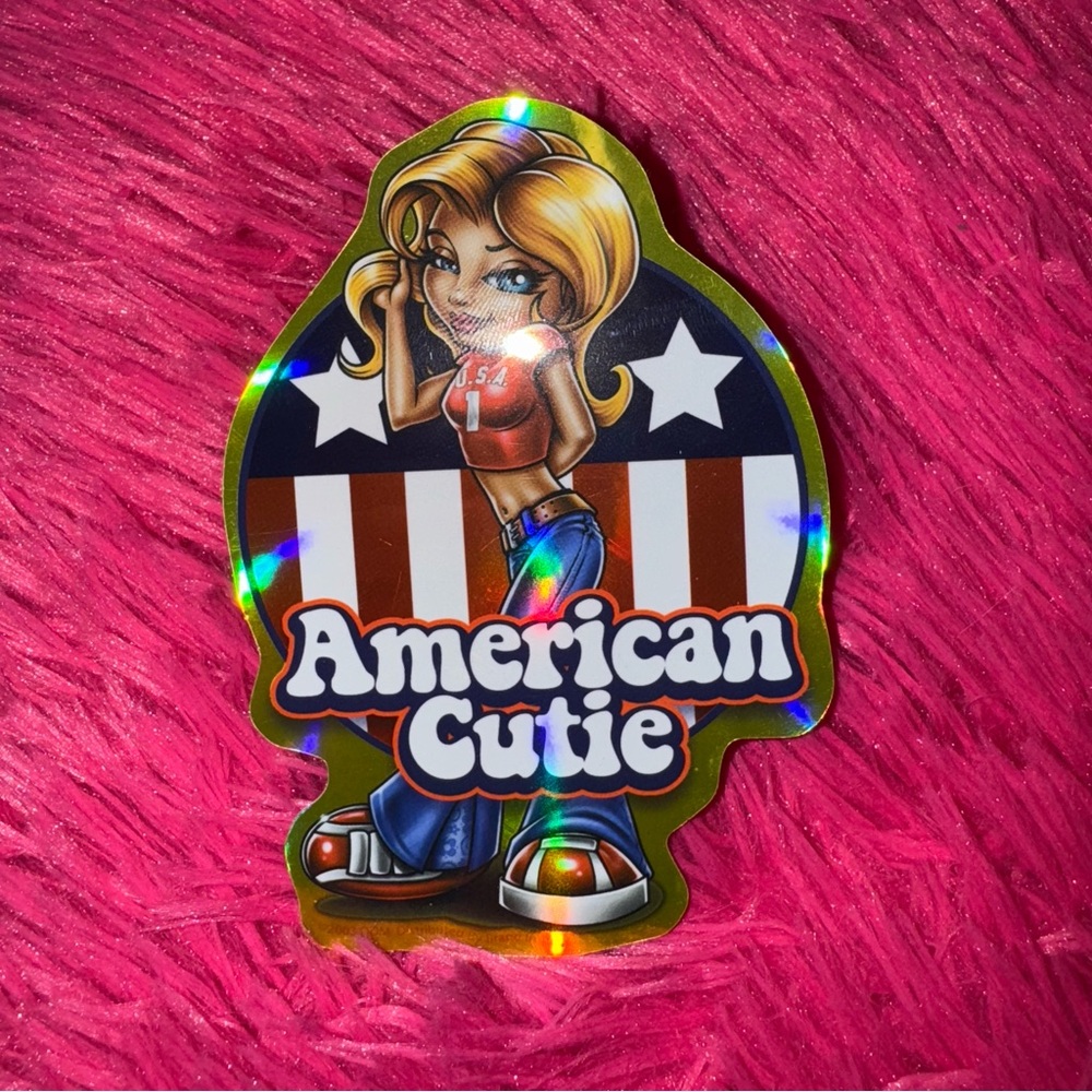 vintage y2k girl vending machine sticker